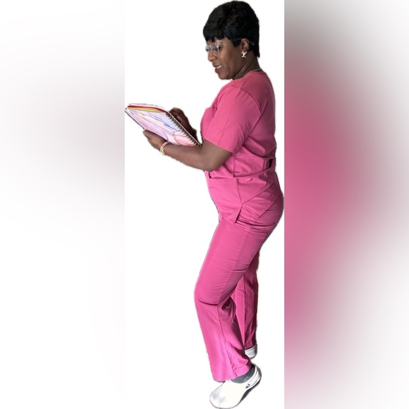 Fuchsia Unisex Stretch Scrub Set - Picture 2 of 6